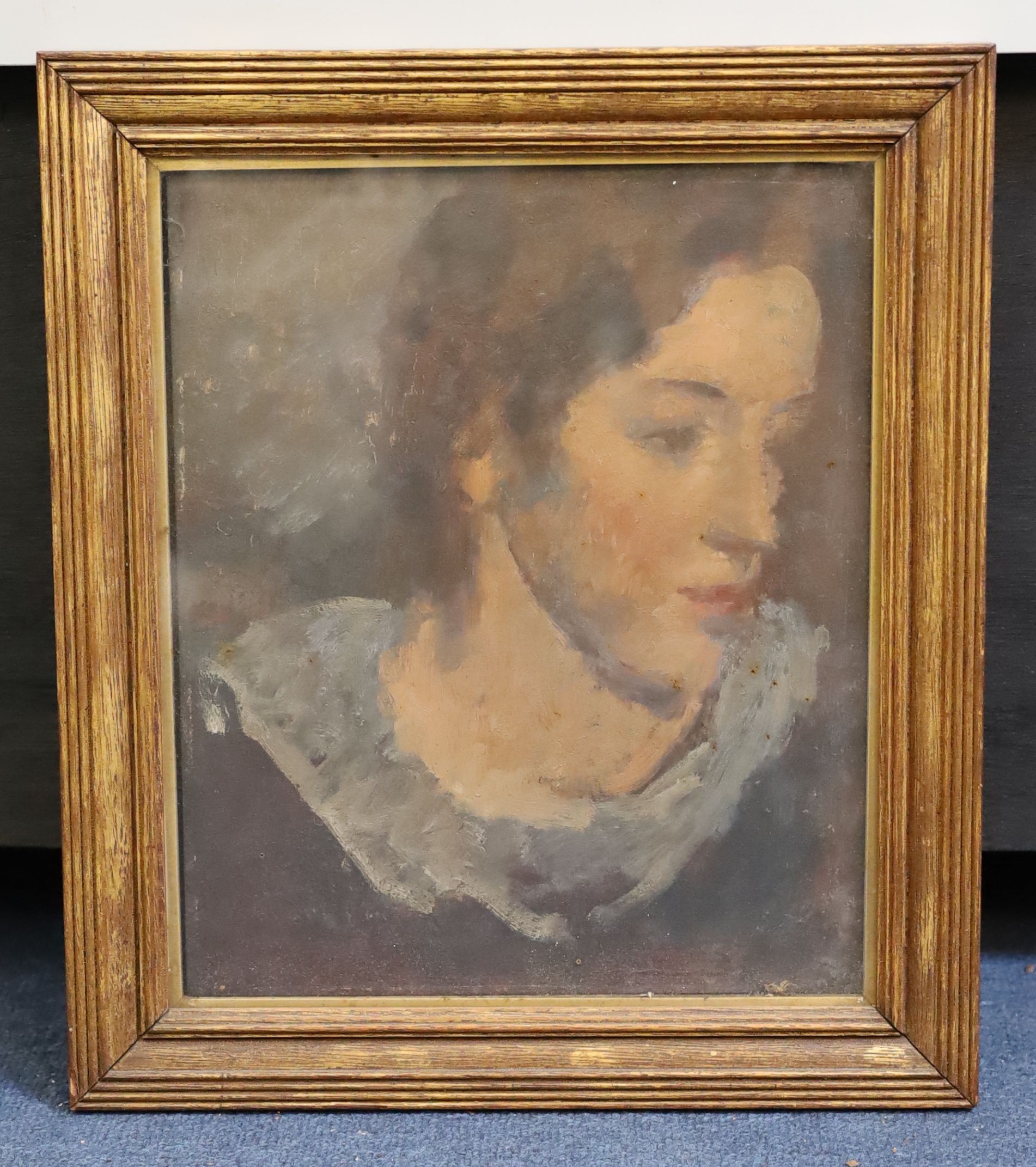 Henry Tonks (1862-1937), Portrait of Penelope Massingham, Aged 14, oil on board, 30 x 24.5cm